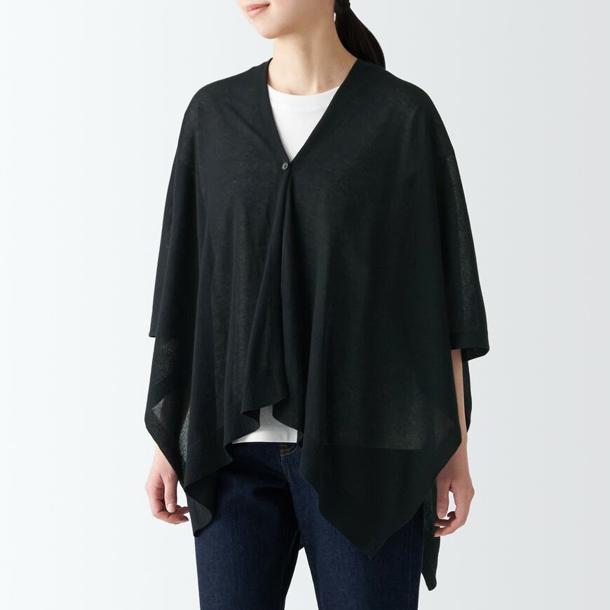 出所：無印良品公式　UVカット　強撚コットン　ボレロ　ボタン付き