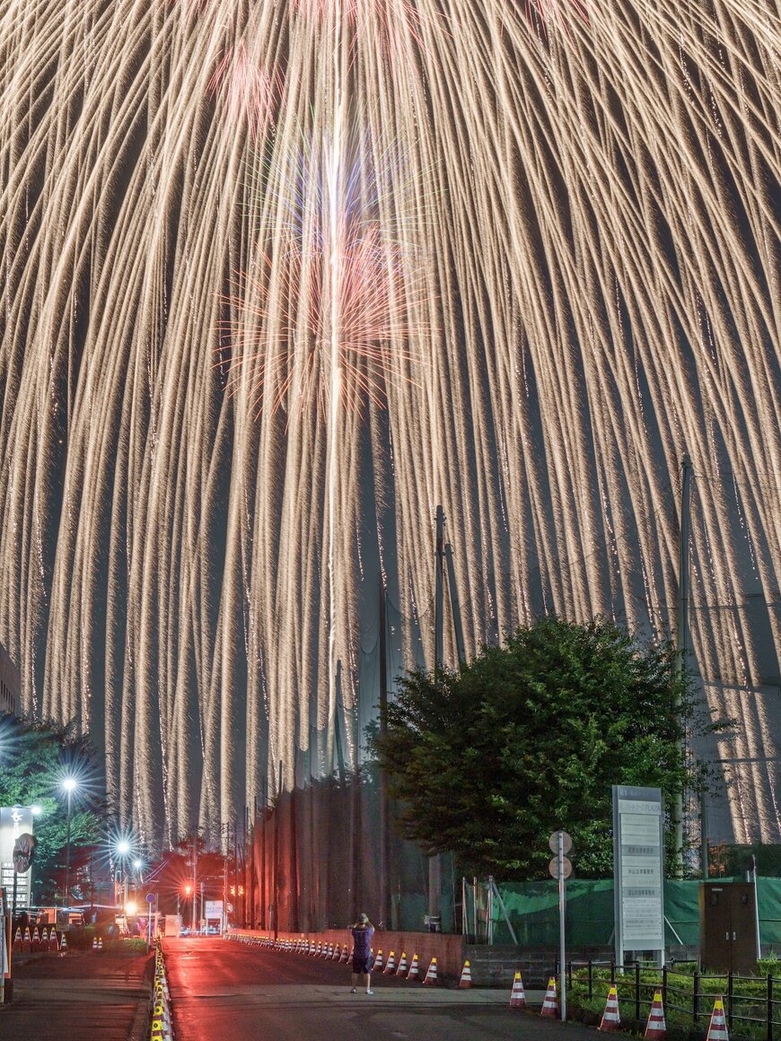 望遠で撮影した長岡花火