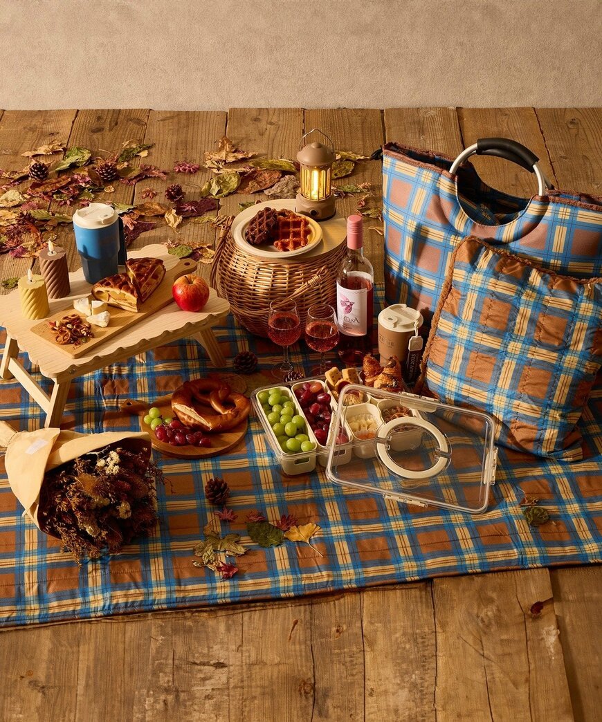 出所：3COINS公式　大容量保冷バッグ／Autumn Picnic