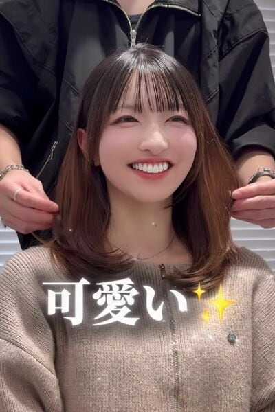 仕上がりに大満足の女性
