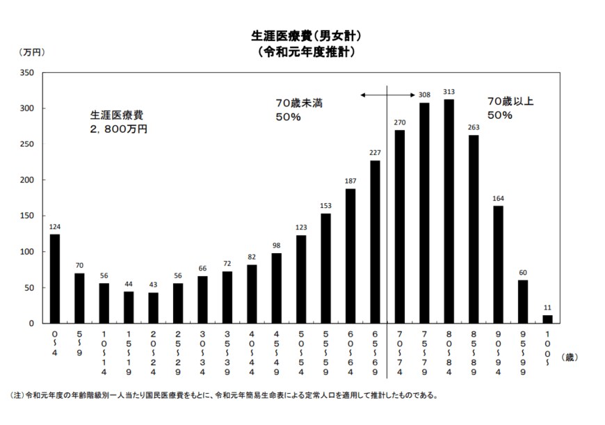 出典：厚生労働省「医療保険に関する基礎資料 ～令和元年度の医療費等の状況～」