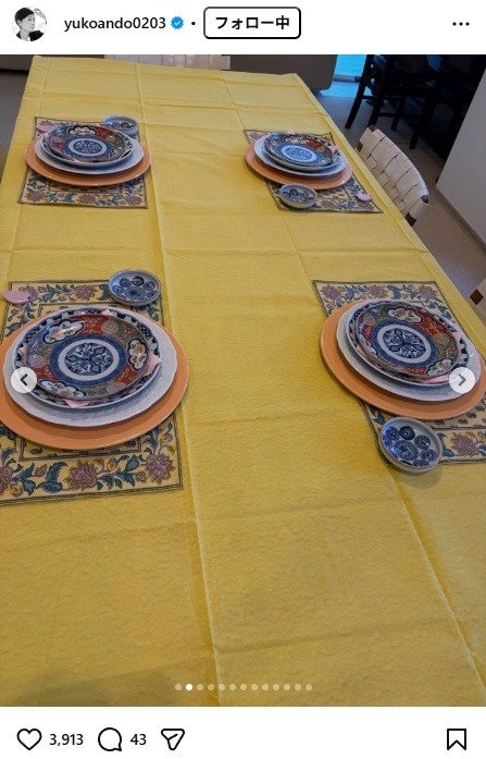 出所：安藤優子のInstagram（＠yukoando0203） 参照日：2026年3月16日