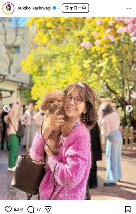 出所：柏木由紀子のInstagram（＠yukiko_kashiwagi）　参照日：2026年3月9日