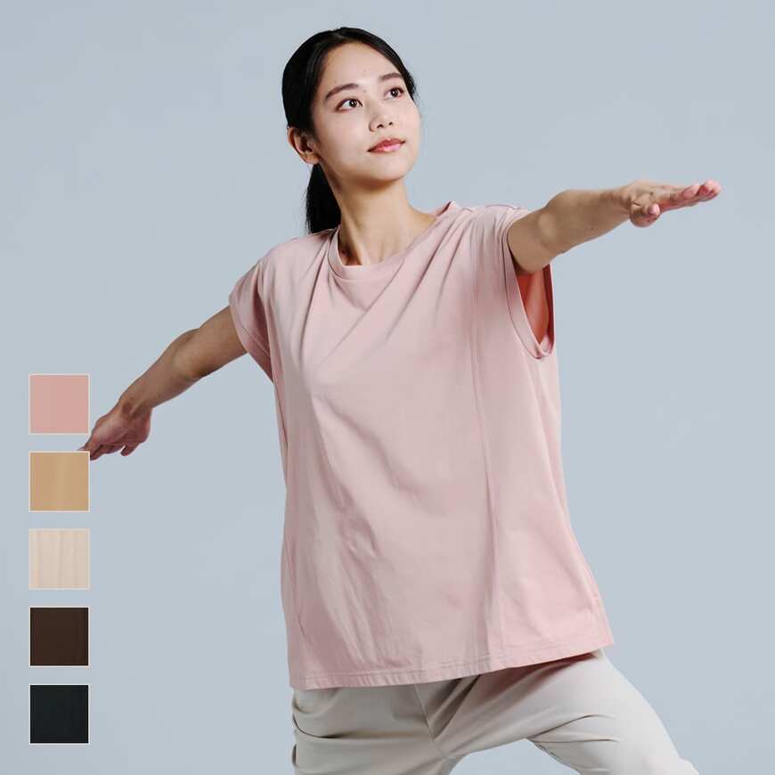 出所：ワークマン公式　レディースドライサイドポケットスリーブレスＴシャツ