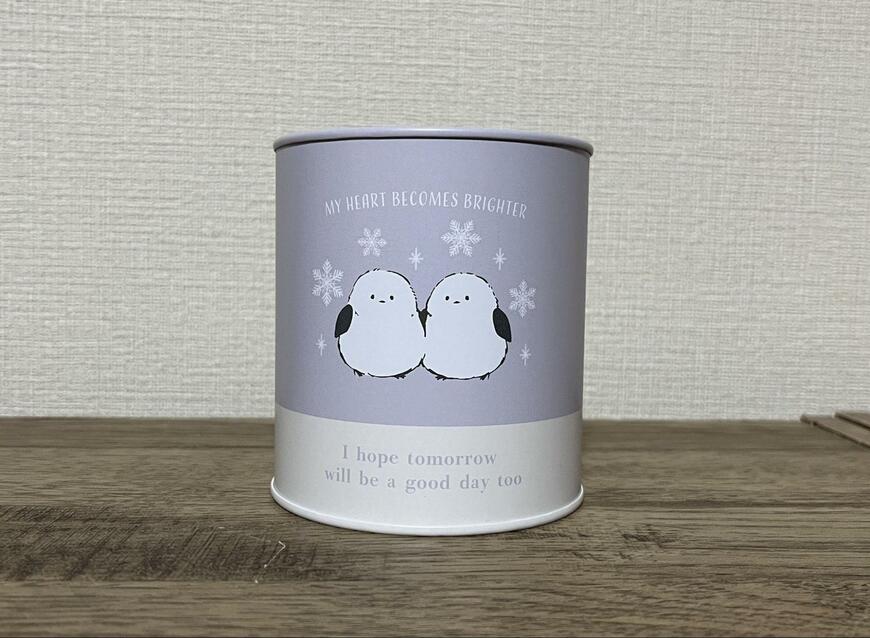 キャンドゥ、缶 貯金箱 10万 シマエナガ柄画像