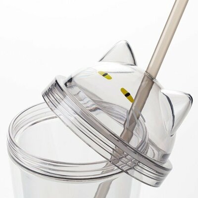 ニトリ公式通販ニトリネット ストロー付きタンブラー(デコネコ TY604)商品画像