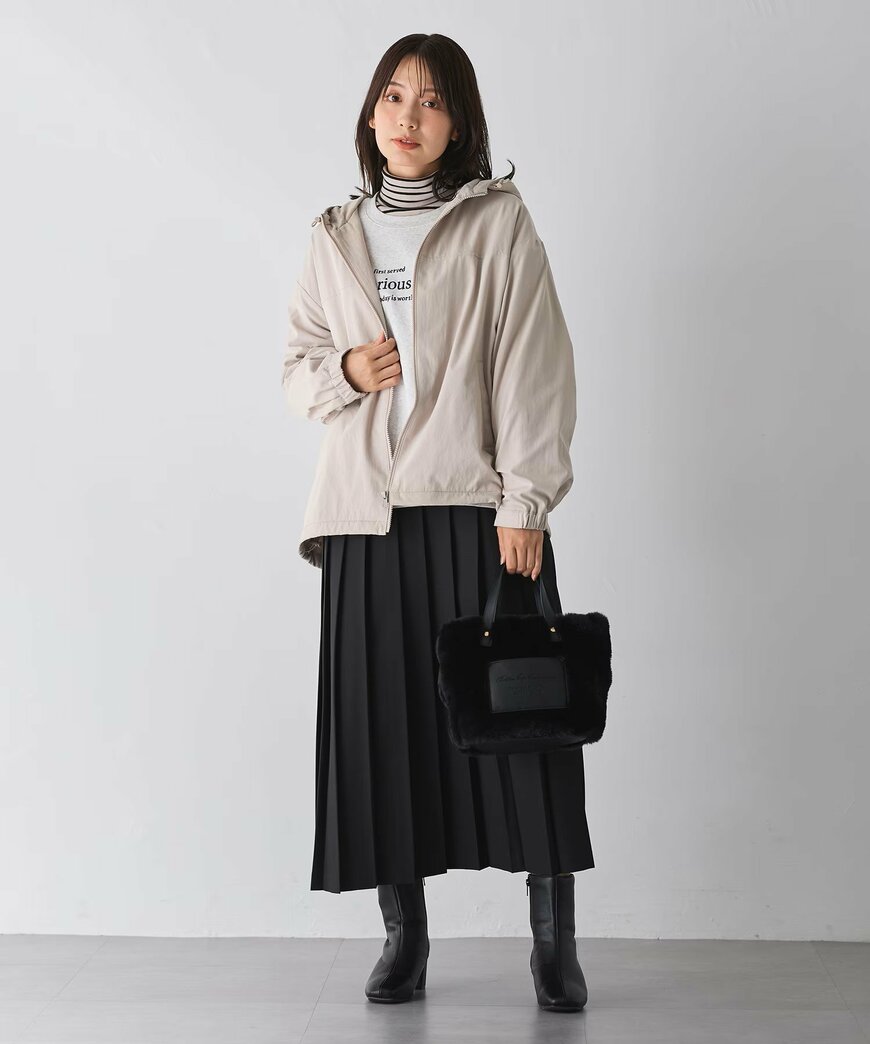 裏フリースフードブルゾン