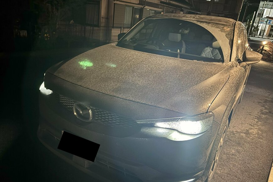 桜島噴火による火山灰