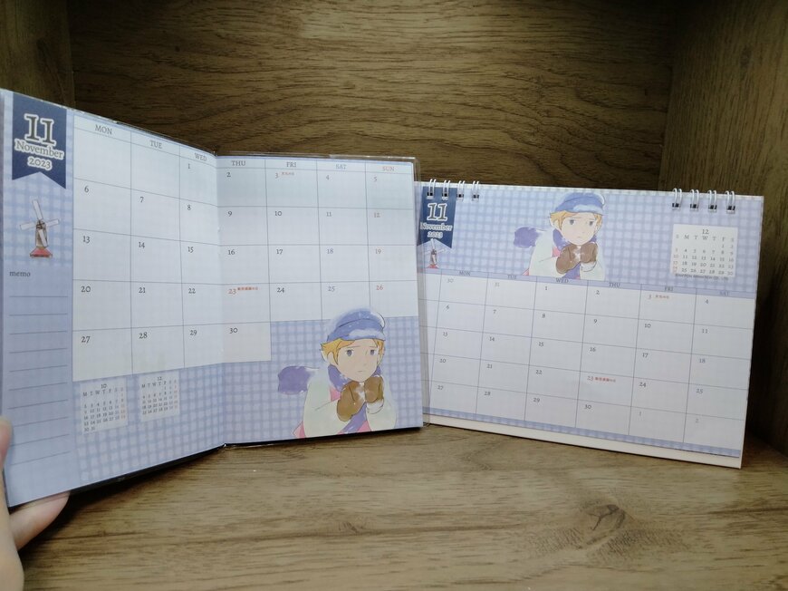 筆者撮影（セリア、世界名作劇場卓上カレンダー）