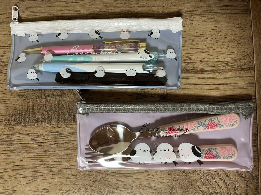 キャンドゥ、ペンケース　シマエナガ柄