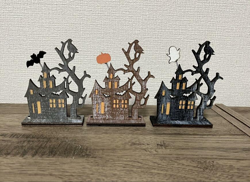 セリア、ウッドハロウィンハウススタンド画像