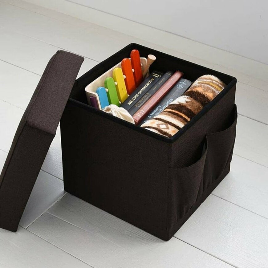 ニトリ公式通販ニトリネット　収納もできる折りたたみスツール（幅38cm DBR）の画像