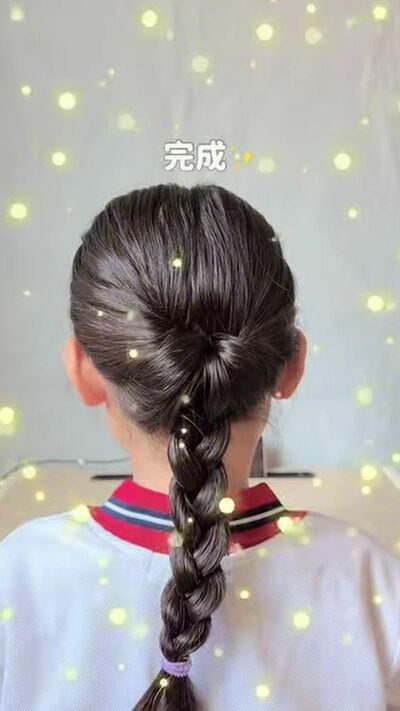 たるまない三つ編みヘアの完成