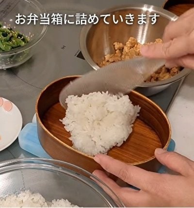 母が息子のために作る【雪だるま弁当】がかわいすぎる！鶏そぼろの下に忍ばせた工夫に「おいしい秘密が隠されているんですね」の声