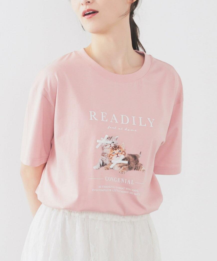 出所：ハニーズ公式オンラインストア ネコプリントＴシャツ