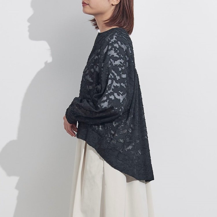 バックギャザーシアージャガードブルゾン