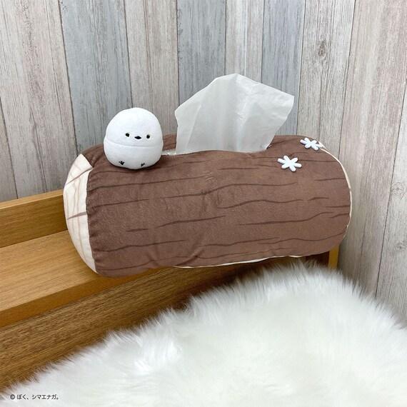 ニトリ、ぼく、シマエナガ。ティッシュケース(ブラウン)画像