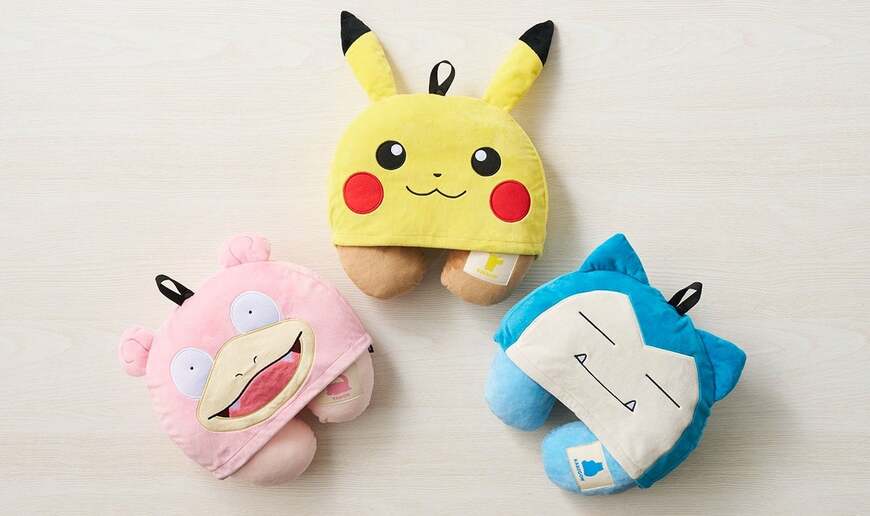 gowell公式オンラインショップ フード付ネックピロー(ピカチュウ、ヤドン、カビゴン)画像