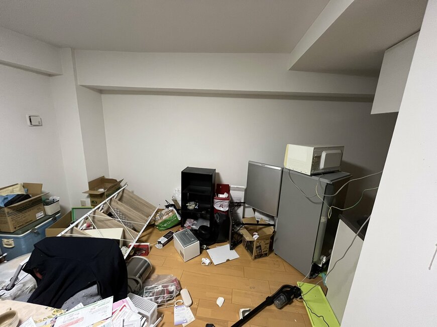 地震後の部屋の様子