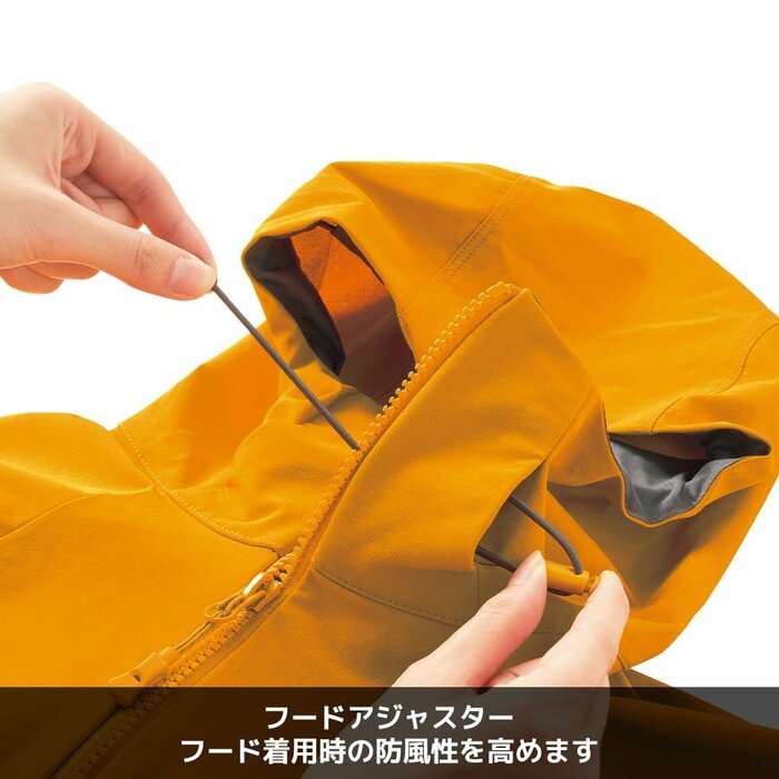 フードアジャスターでフィット具合を調節可能です