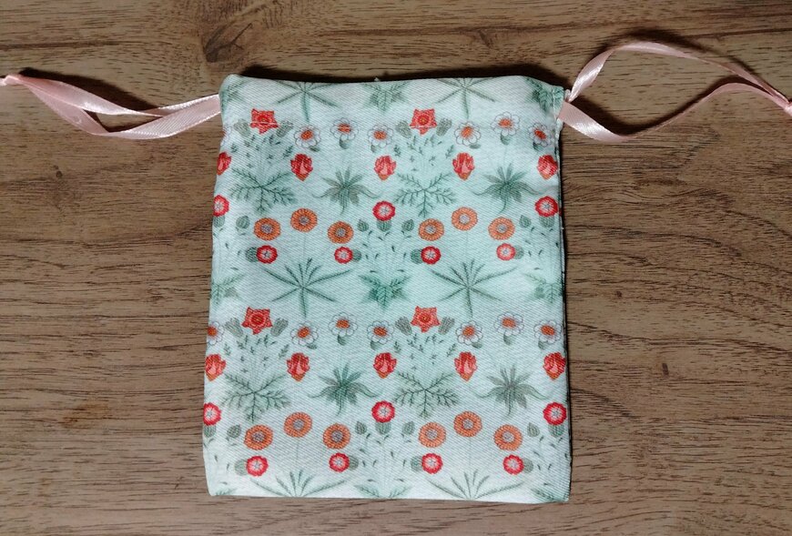 筆者撮影（セリア、巾着 ウィリアム・モリス）