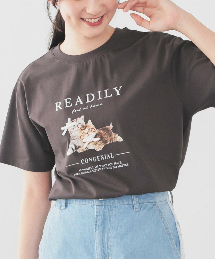 出所：ハニーズ公式オンラインストア ネコプリントＴシャツ