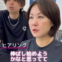 伸ばしかけの前髪に似合うヘアスタイルを希望の女性　ハンサムショートでクールに変身！
