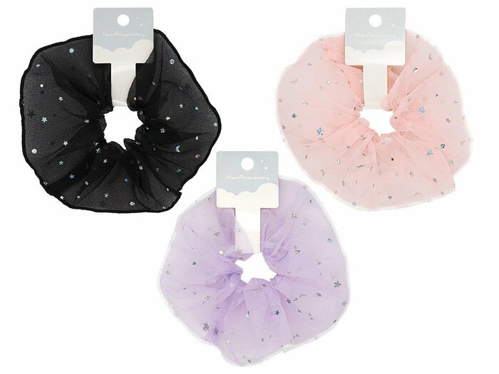 DAISO公式　シュシュ（オーガンジー、星）