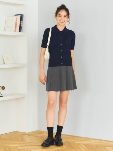 出所：ユニクロ公式オンラインストア リブポロカーディガン/半袖