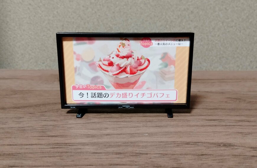 筆者撮影（山田化学株式会社、ミニチュア　テレビ）