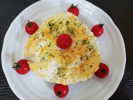 ホットケーキ状でなく、おにぎりのような形になっても可愛いですね♪