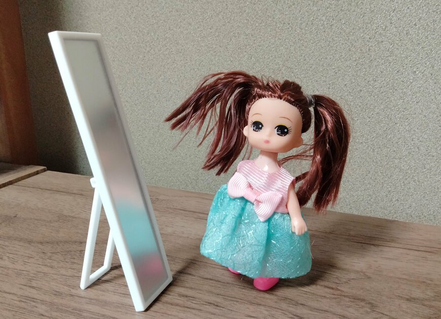 筆者撮影（セリア、ミニチュアスタンドミラー）