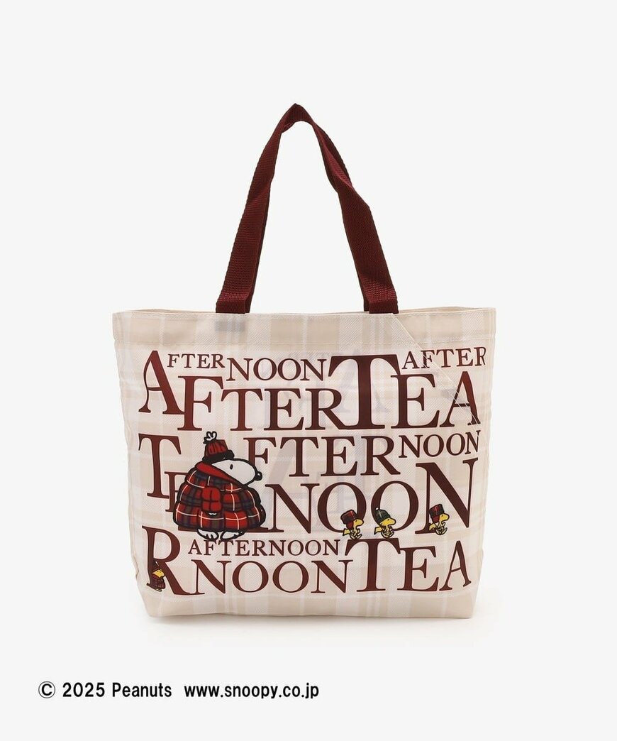 出所：アフタヌーンティー公式　スリットポケット付きロゴバッグ/PEANUTS/Afternoon Tea Original Tartans