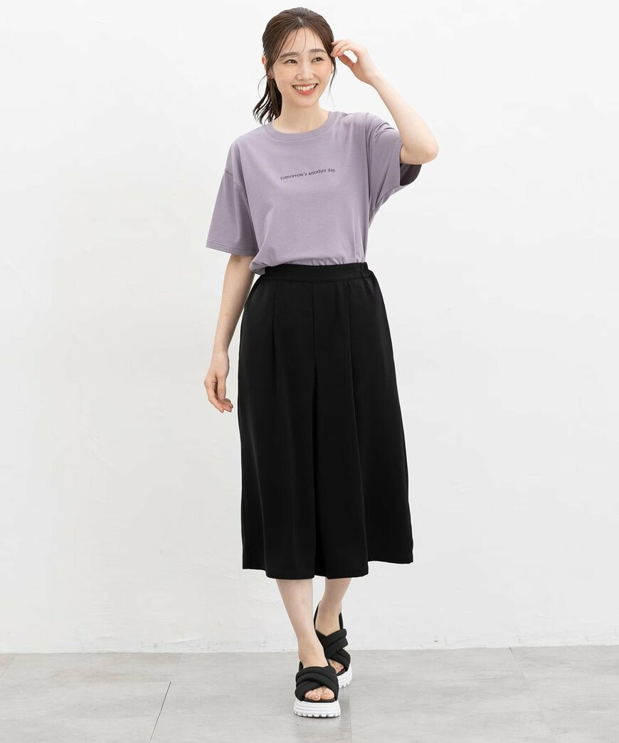 出所：ハニーズ公式　短め丈ガウチョパンツ