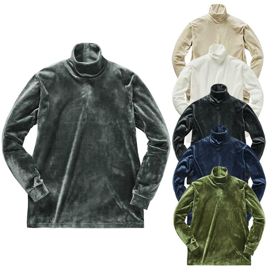 出所：ワークマン公式オンラインストア ベロアビッグシルエット長袖タートルネック