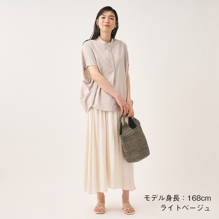 ケユカ公式 【すごナノ撥水】ギャザースリーブスキッパーブラウス