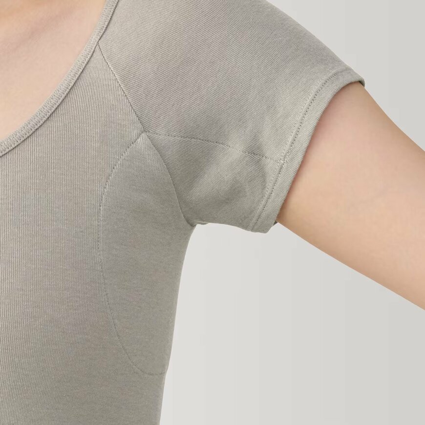 無印良品公式　婦人　さらっと綿汗取りパッド付きフレンチスリーブ