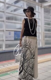 【75歳マダム】“着物リメイクパンツ”シックな夏コーデが参考になる　「着物生地ってイイな」「かっこいい」