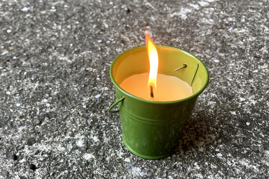 筆者撮影（セリア、虫除けバケツキャンドル）