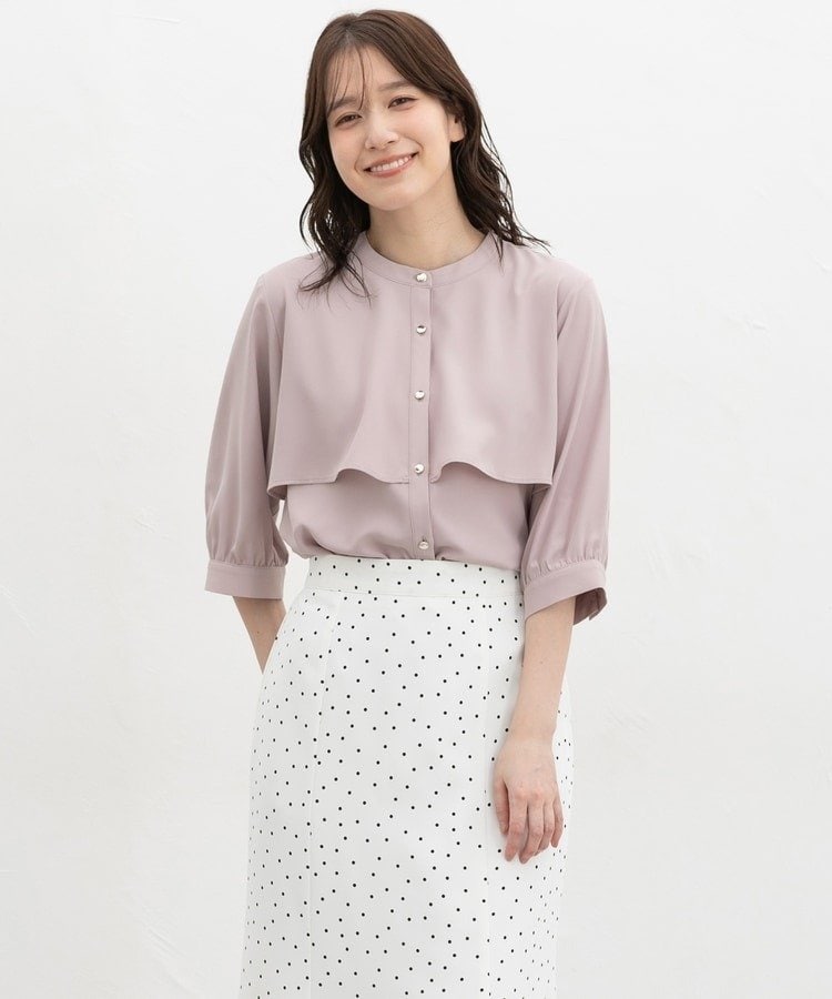 出所：ハニーズ公式通販　6分袖ケープブラウス