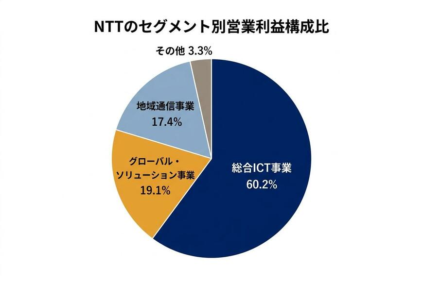 NTTのセグメント別営業利益構成比（2024年度）