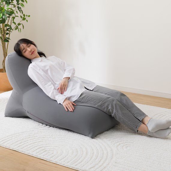 ニトリ公式　ビーズソファ テトラ型 ロングタイプ(BS-E02TR LONG GY)