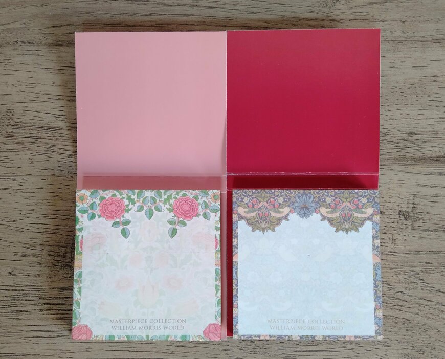 筆者撮影（セリア、メモ付箋 80P ウィリアム・モリスワールド）