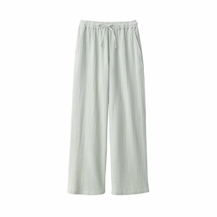 出所:無印良品公式 楊柳ガーゼ ロングパンツ