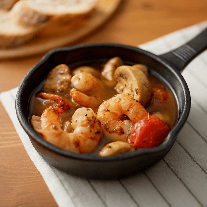 調理時間10分で、華やかな一品ができちゃいます／出所：無印良品公式　かんたん調理　アヒージョの素