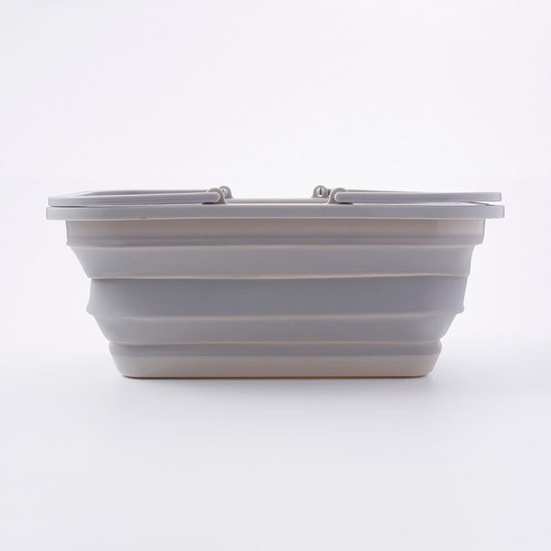 出所：ダイソー公式　折りたたみソフトバスケット（グレー）