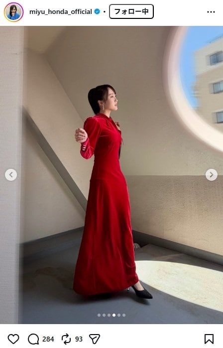 出所：本田望結のInstagram（＠miyu_honda_official） 参照日：2026年5月7日