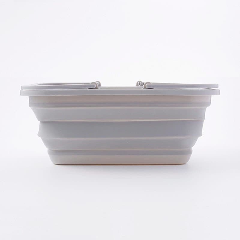 ダイソー公式 折りたたみソフトバスケット(グレー)