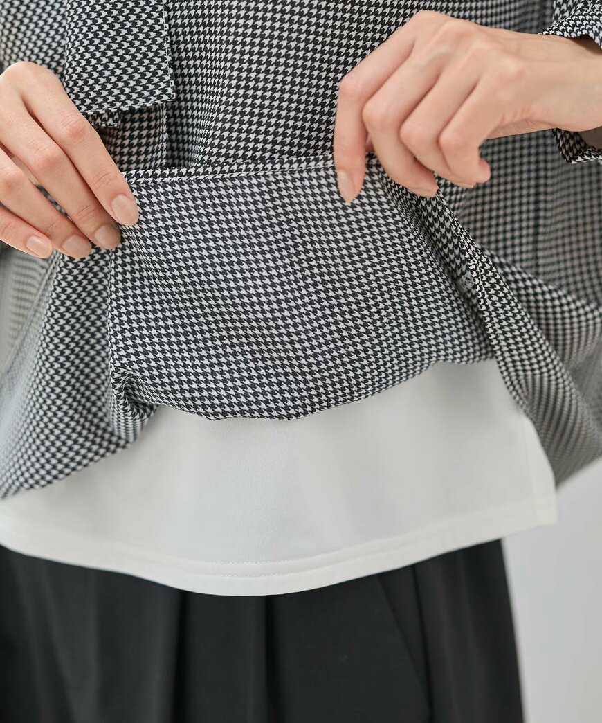 あったか裏地ボウタイブラウス