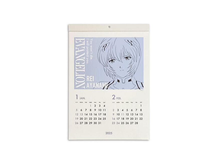 ダイソー、2025年カレンダー、A3(エヴァンゲリオン)画像